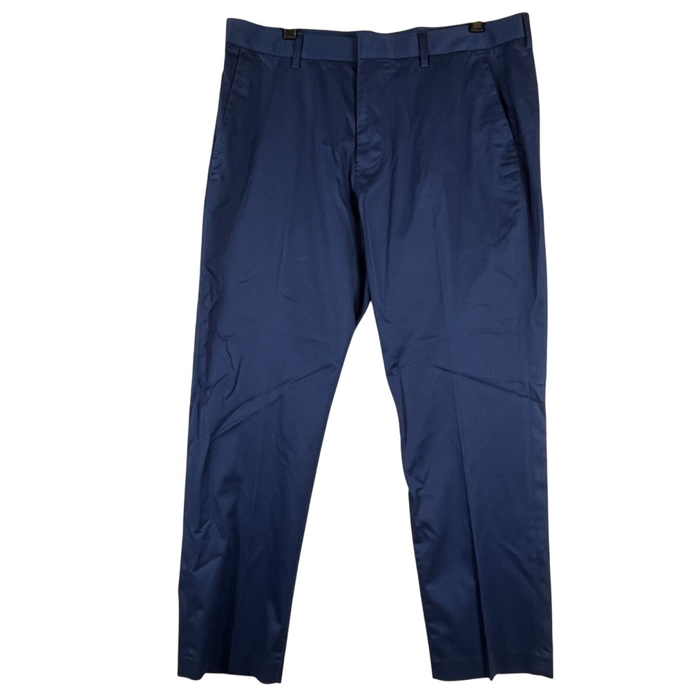 Bonobos Mens 35x28 Slim Weekday Warrior Pants Navy Stretch Flat Front Chinos